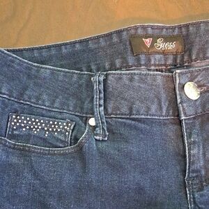Guess Women's Indigo Blue Jeans With Bling 6773